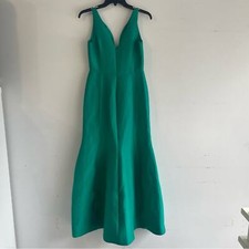 Halston Heritage Sleeveless Plunge-Neck Tulip Evening Gown Dress 22466