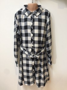 girls black and white check dress