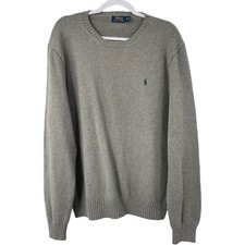 Polo Ralph Lauren Men's 100 Cotton Knit Pony Sweater Classic Crewneck Grey XL