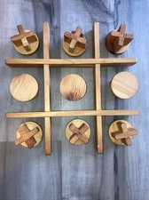 Wooden TicTacToe Board Game for Kids Family TicTacToe Coffee Table Living Room