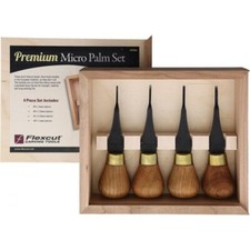 Flexcut FRP804 - 4 Piece Premium Micro Palm wood carving Tool Set in box