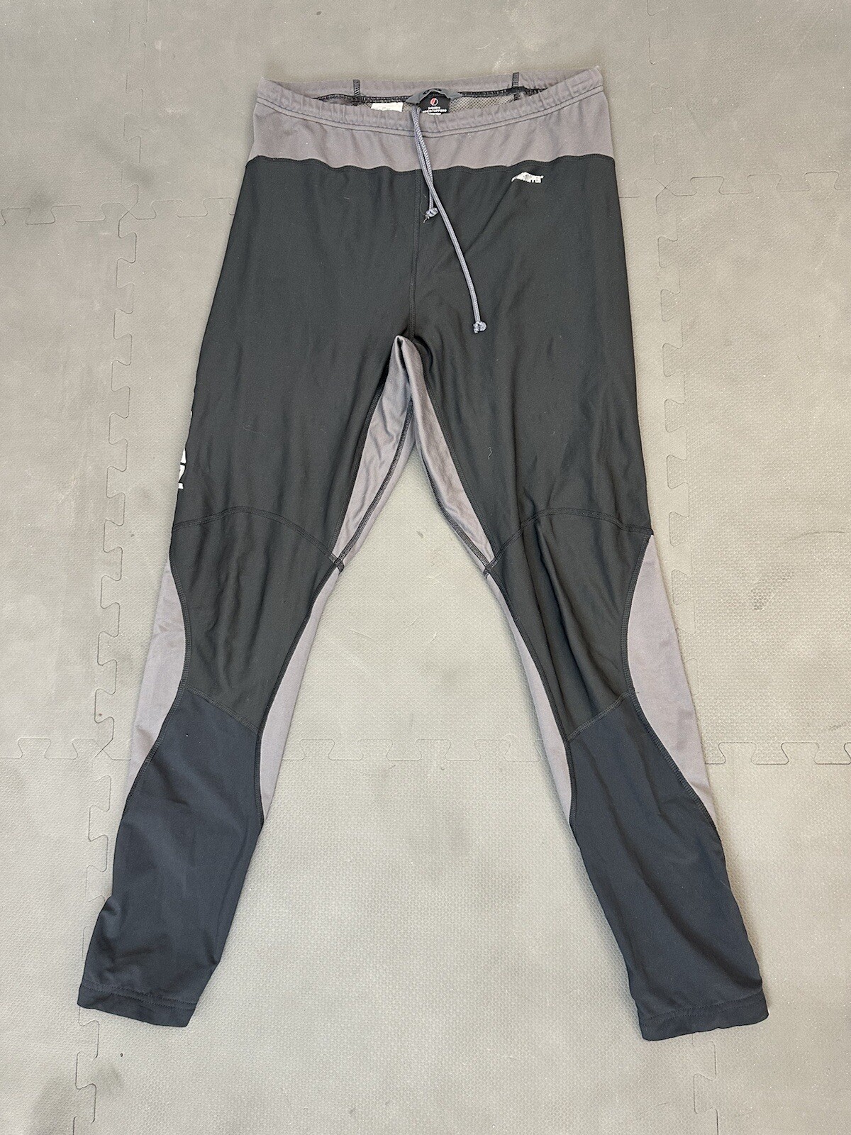 Salomon donna XL Windstopper corsa xc pantaloni cerniera caviglia cross country nero grigio