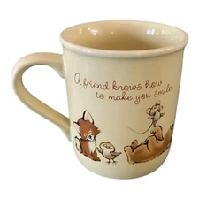 Vtg Hallmark FRIENDSHIP Mug Mates A FRIEND KNOWS HOW TO MAKE YOU SMILE Japan 80s