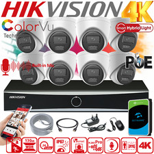 Hikvision Smart Light PoE 4K ColorVu CCTV 8MP Security IP Camera Audio System