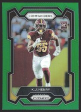 2023 Panini Prizm Rookies Green Prizms K.J. Henry #400 JW1