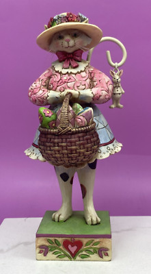 Jim Shore 7'' Kitty So Pretty 4020610 Easter Basket Cat 2010 Heartwood Creek