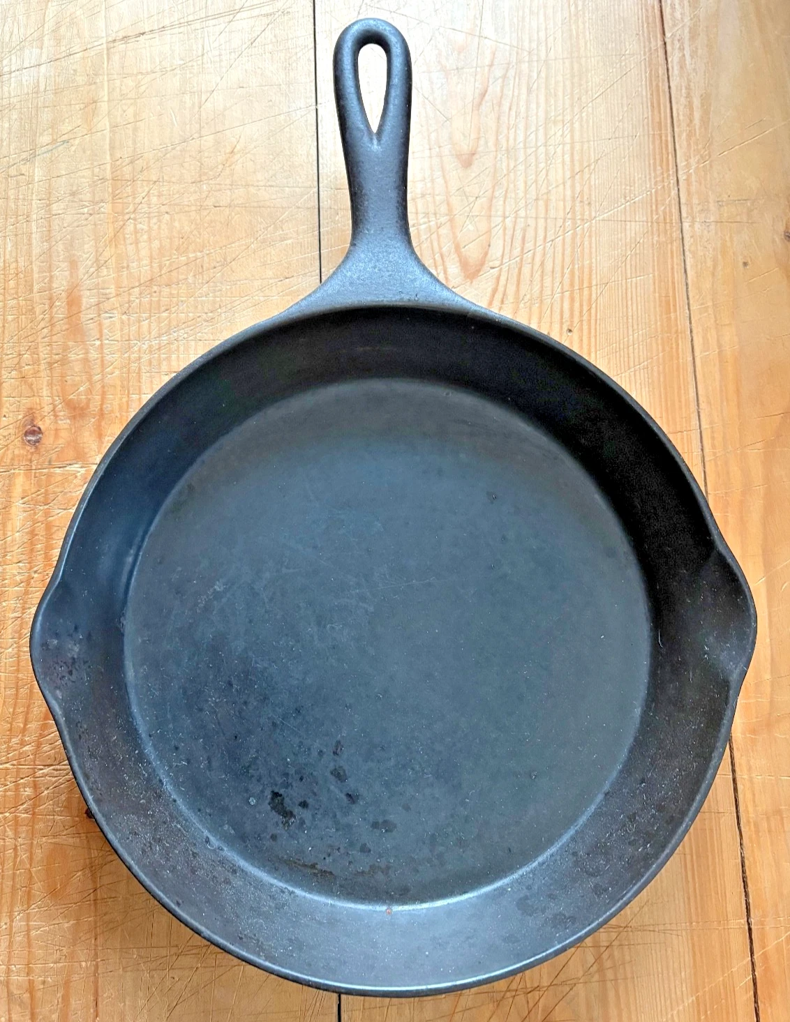 Cast Iron Skillet Antique Wagner Ware Sidney -0- #8 Double Spout