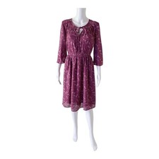 Old Navy Dress Womens XS Boho Peasant Keyhole Neck 3/4 Sleeve Fit & Flare