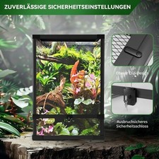 34/45/67 Gallon Reptile Terrarium Tank Aluminum Frame Secure Lock Ventilated