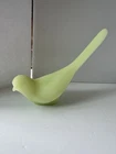Vintage Fenton "Bird of Happiness" Figurine Green Custard Uranium Glass UV Glows