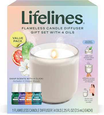 Flameless Candle Aromatherapy Essential Oil Diffuser with 4 Clickwick Essential