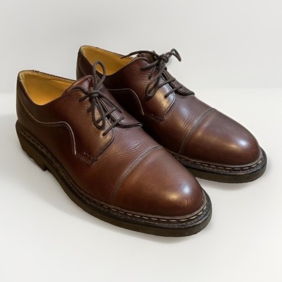 HESCHUNG Houx Brown Leather Cap Toe Derby Shoes Norwegian Welted France Sz 9 US