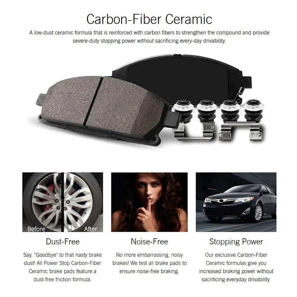 For Kia Soul EV 15-16 Brake Pad Set Z23 Evolution Sport Performance Carbon-Fiber Foto 3 de 4