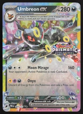 Umbreon ex 060/131 Stamped Prismatic Evolutions Pokemon Near Mint