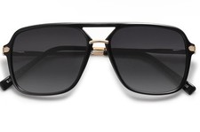 Sojos SJ1161 C3 Gold Frame Polarized Black Lense Aviator Sunglasses Quality
