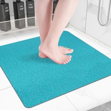 Square Non-Slip Shower Mat 24x24 Inches, Quick-Draining Bath Mat for Shower F...