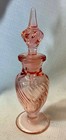 PINK TIFFIN GLASS RIBBED SWIRL PERFUME BOTTLE WITH STOPPER/DAUBER — photo 5