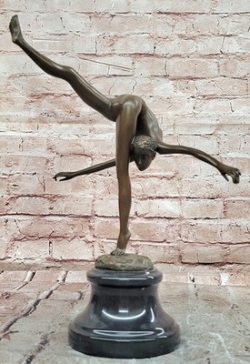 signed Nick Bronze statue little ballerina girl Dancer Bronze sculpture Decor