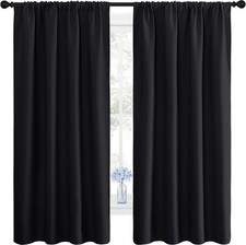 Cortinas de opacas negras para termicas 2 paneles 42x63 pulgadas dormitorio