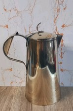 Antique Victorian Large Coffee Pot With Hinged Lid Zinc Lining 2L &23cm Tall.