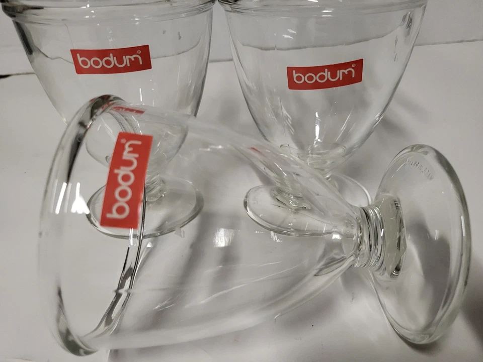 NUEVO CON ETIQUETAS Bodum Cajón y Barril Vidrio Helado Helado Postre Platos Francia Foto 4 de 4