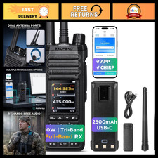 Tri-Band Ham Radio Handheld 10W with SSB/CW, 1000 Channels, Portable Transceiver