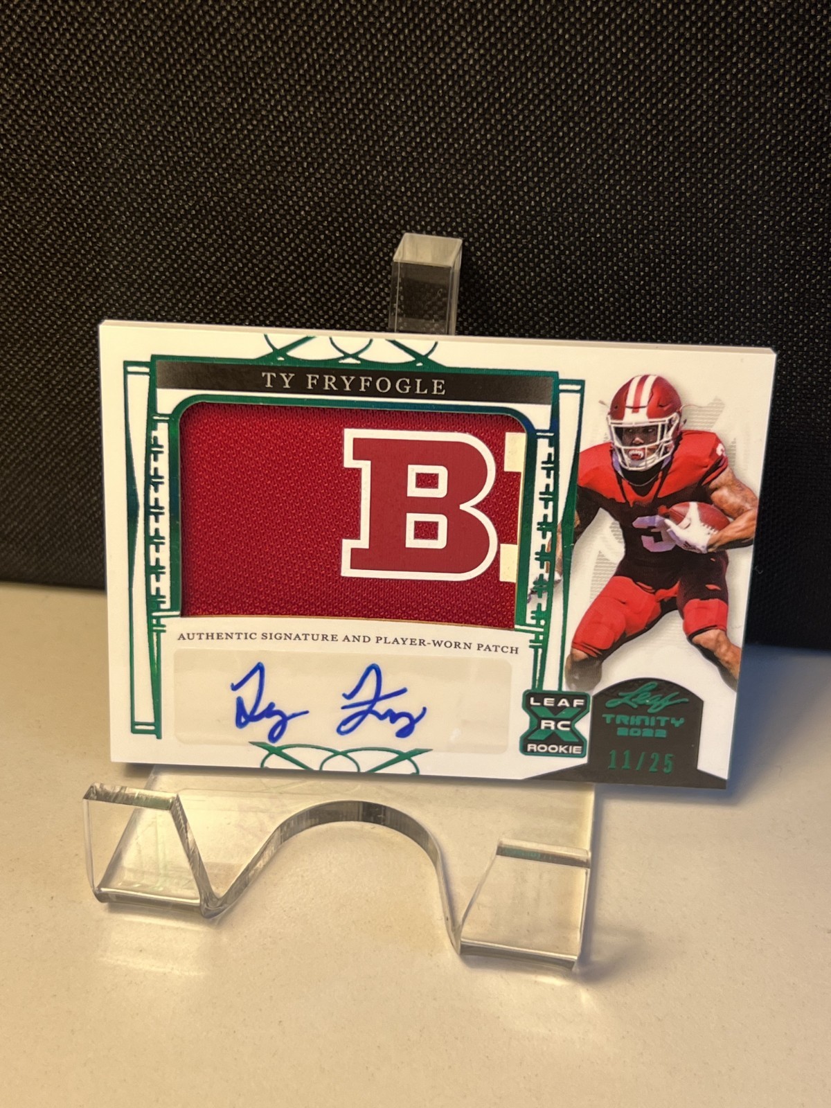 2024 Leaf Trinity Ty Fryfogle Rookie Patch Auto Green /25