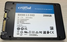 Crucial BX500 2TB 3D NAND SATA 2.5-inch SSD (100% Health/194hrs)