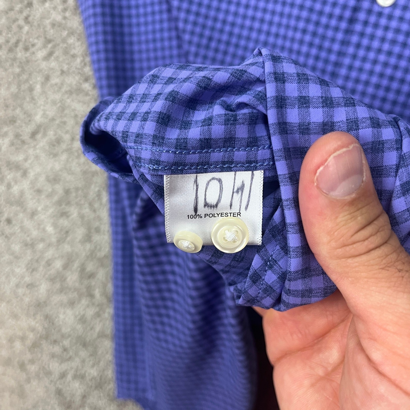 Peter Millar Mens Medium Button Down Blue Gingham… - image 5