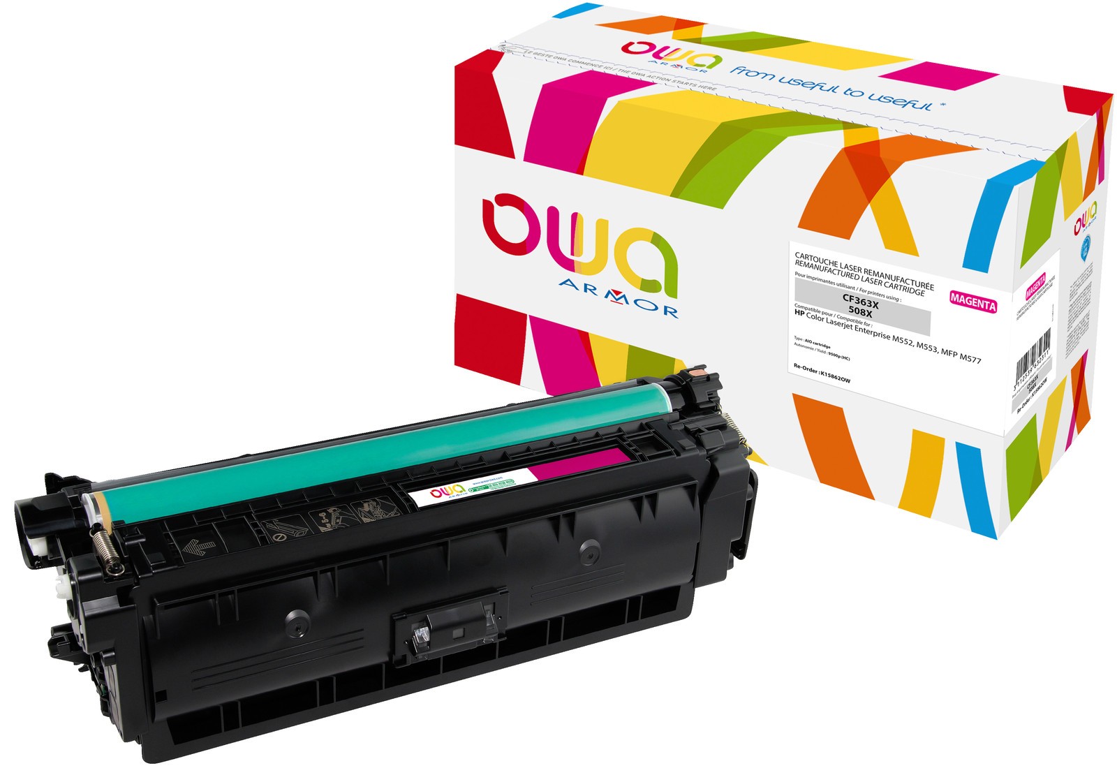 Тонер OWA K15862OW пурпурный HP CF363X 508X CF 363 X NO 508X ПУРПУРНЫЙ CF363679 20390₽