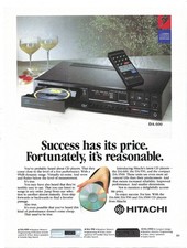 Vintage Print Ad Hitachi CD Player - Success Has It's Price - Sept 1984