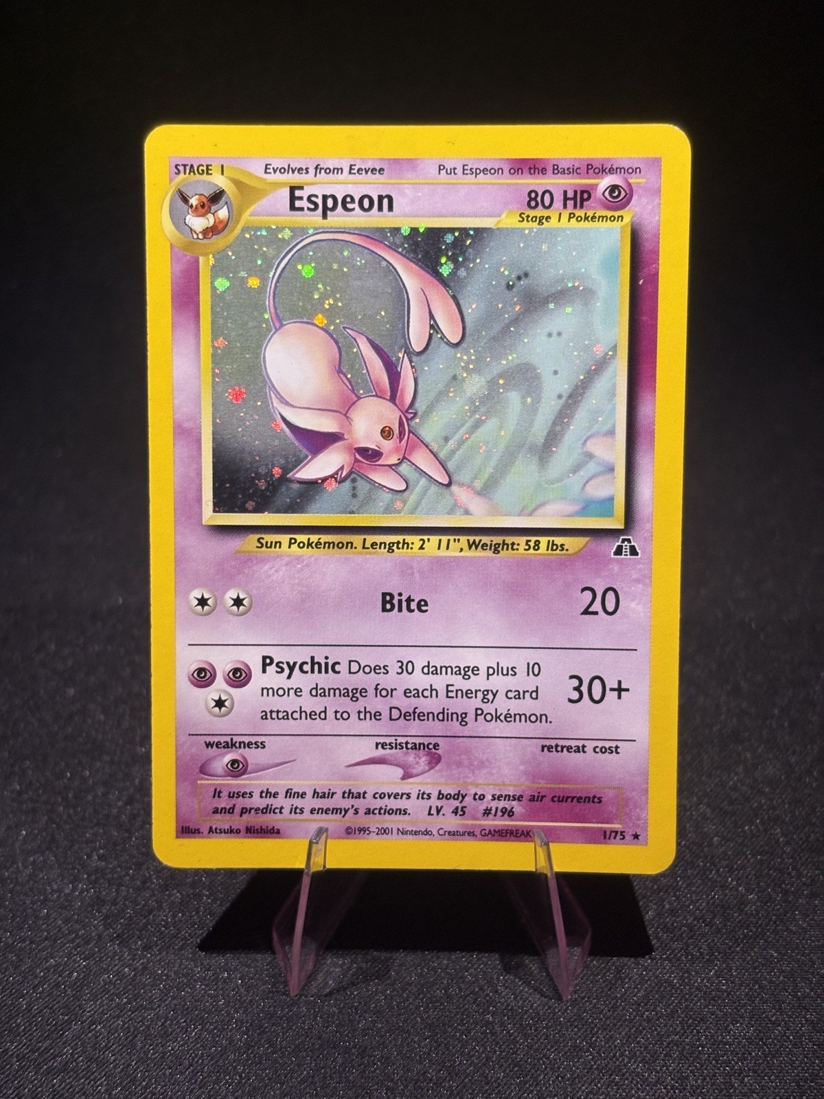 Espeon Pokémon TCG Neo Discovery Holo Rare Card 1/75 NM Condition