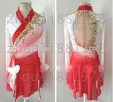 New Ice Figure Skating Dress Figure Skating Dress For Competition red dyeing