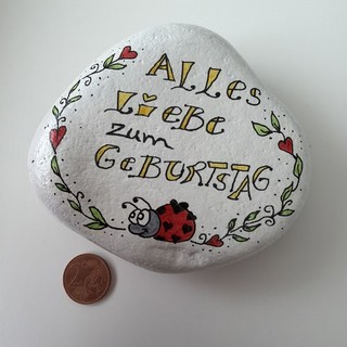 Handbemalter Naturstein Geschenk Deko Haus Garten Balkon Geburtstag