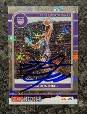 DeAaron Fox IP Auto On Card Autograph 2024 Hoop Holiday Snowflake Prizm 111 King