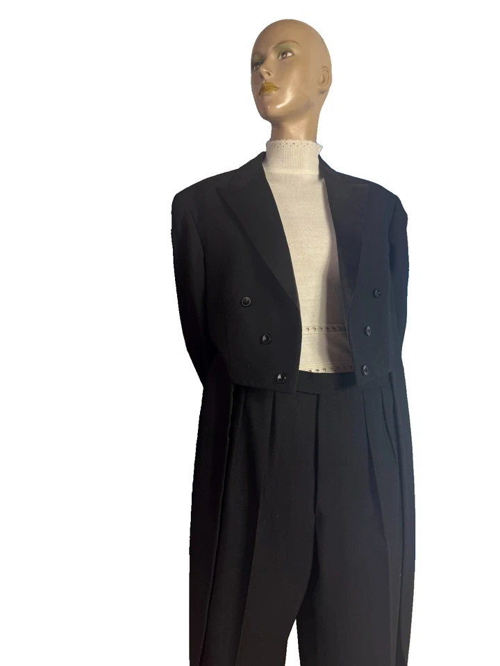 Original 1920s Tailcoat Tuxedo Suit Unisex Size S Vintage Smoking Frack Anzug - Bild 4 von 4