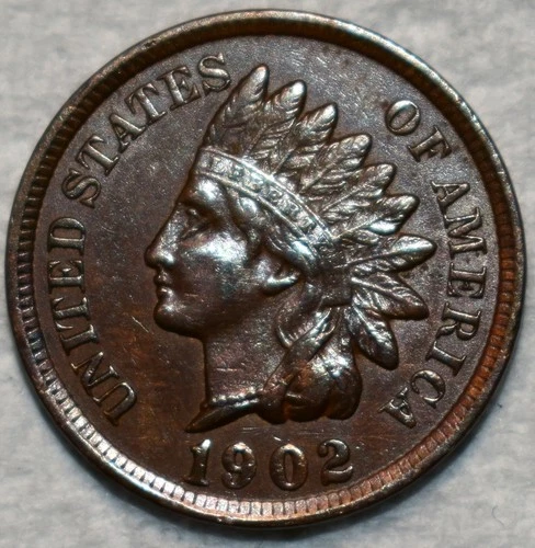 About Uncirculated 1902 S-4 Die Gouge By Eye Indian Head Cent, Popular Variety!