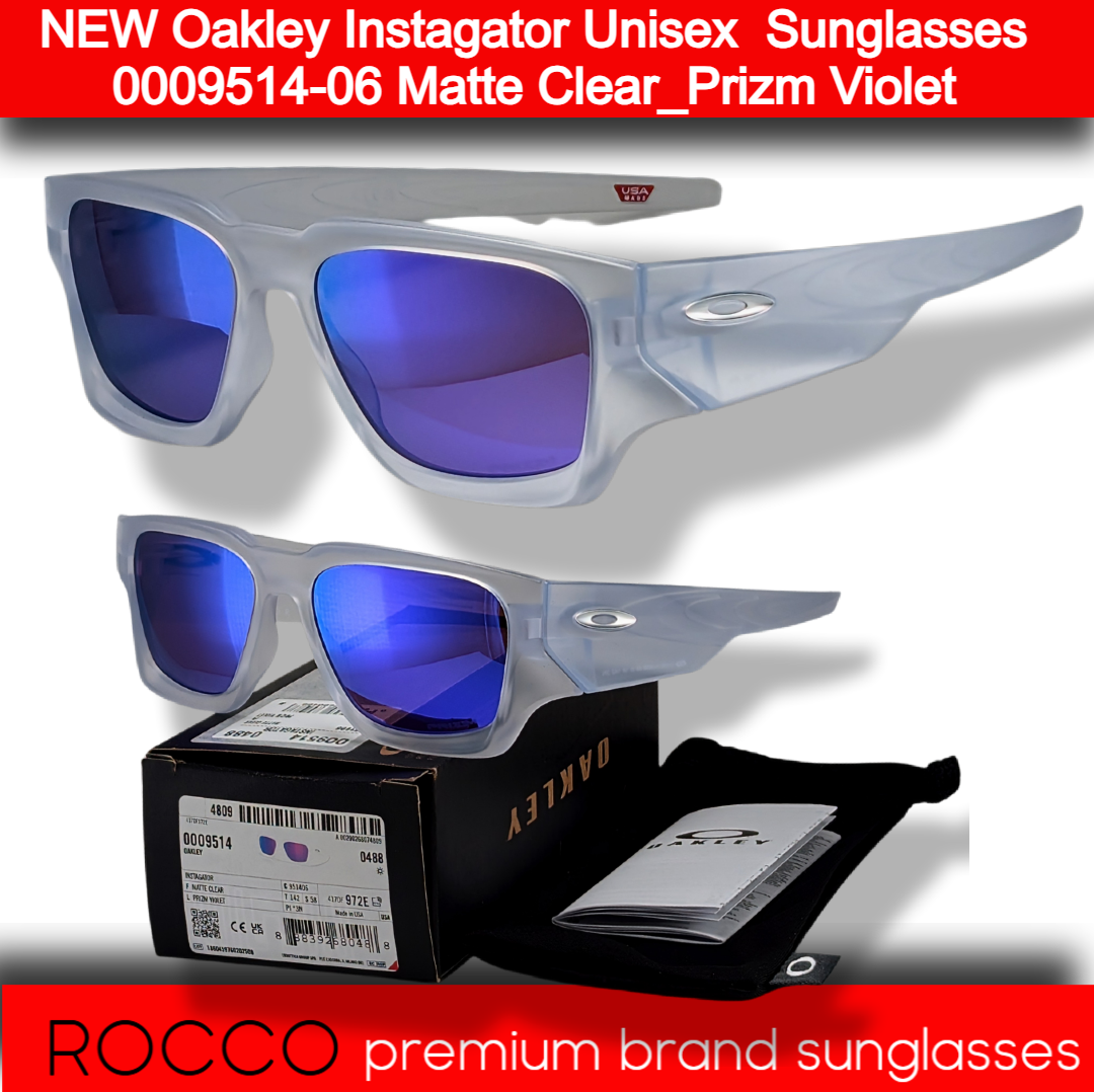 NEW Oakley Instagator Unisex  Sunglasses 0009514-06 Matte Clear_Prizm Violet