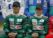 Mark Webber of Australia Christian Klien of Austria the Jaguar Fo- 2004 Photo