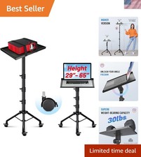 Multifunctional Projector Tripod Stand with Casters, Height Adjustable 29-65in