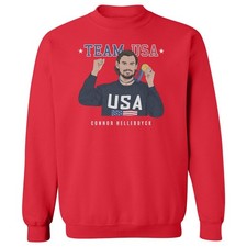 USA Connor Hellebuyck Hockey Team Gold Pride Unisex Crewneck Sweatshirt