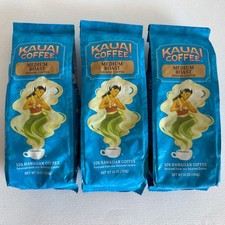 3x Kauai Coffee Ground Medium Roast 10 Hawaiian Sourced 10 Oz Each Exp:07/2025