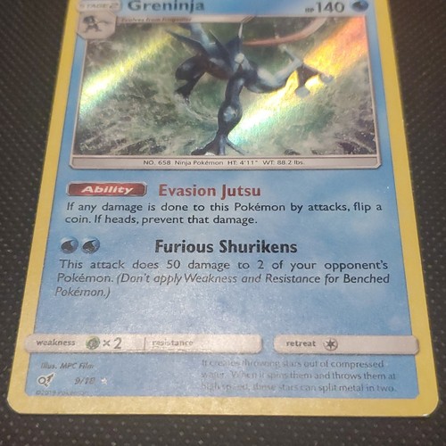 Greninja 9/18 Ultra Rare Detective Pikachu Pokemon Card Holo