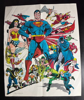 1980 SUPERMAN JLA 17.5x22'' Poster VG+ 4.5 Jose Garcia-Lopez Batman Wonder Woman