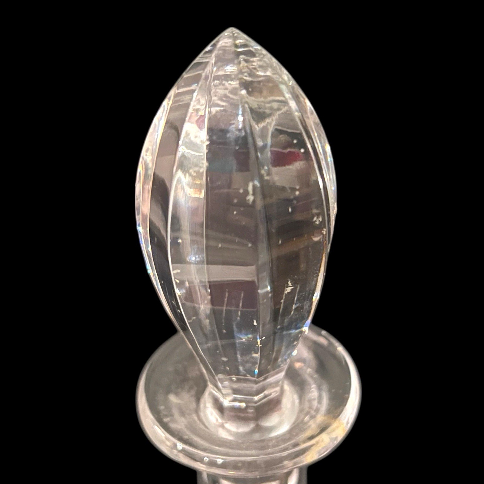 Vintage Heavy Hand Cut Crystal Glass Decanter W/Stopper Liquor 13”