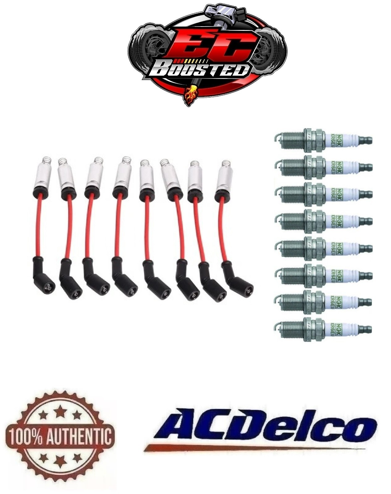 8mm Wireset  8 NGK Spark Plug 5019 for Chevy Silverado 1500 GMC Sierra V8