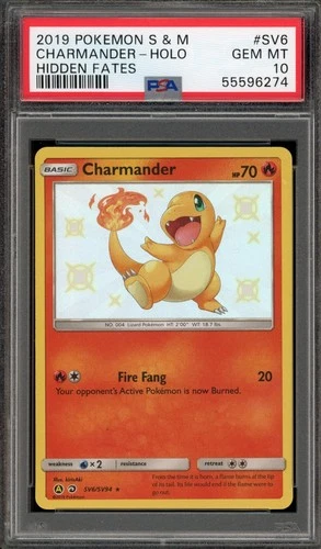 Pokemon Charmander Holo Hidden Fates SV6/SV94 PSA 10 Gem Mint