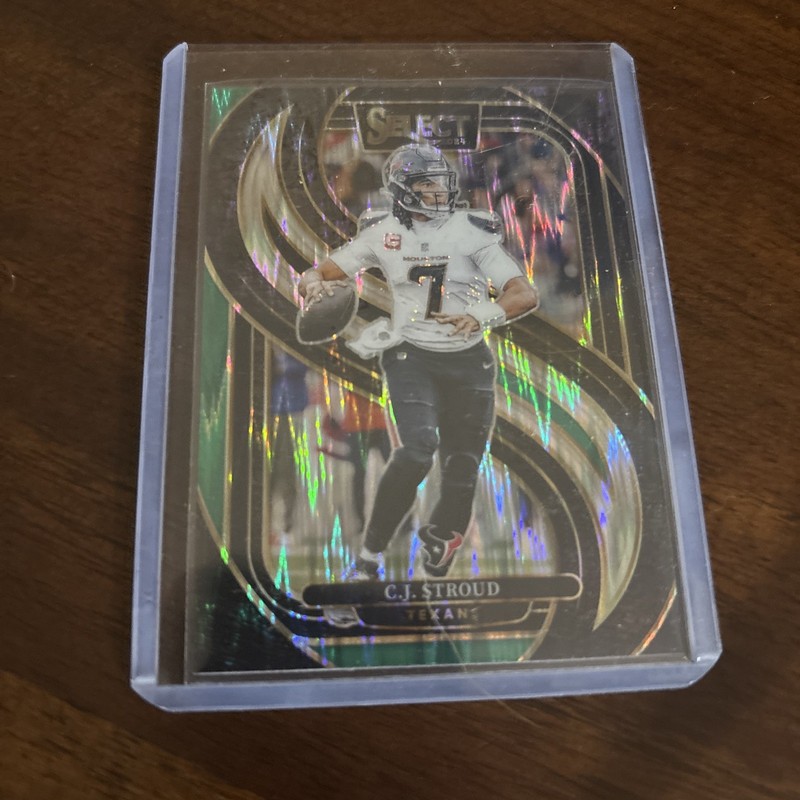 2024 Panini Select - Premier Level C.J. Stroud #128 Black & Green Shock Prizm