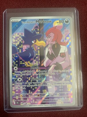 Team Rocket's Murkrow 200/182 Sv10: Destined Rivals Holo