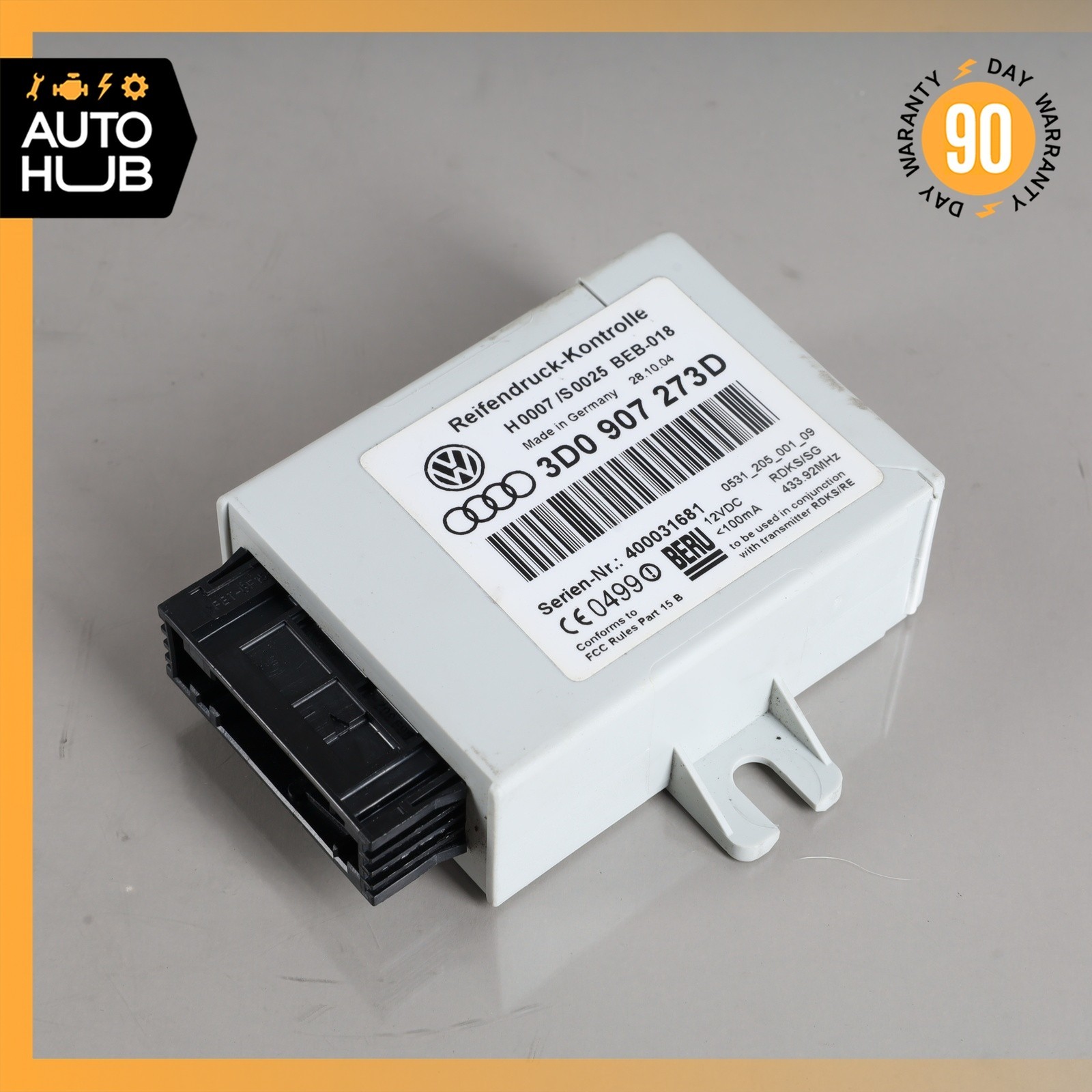 Bentley Continental GT 2003-2005 Tpms sensor P/N 3D0907273D